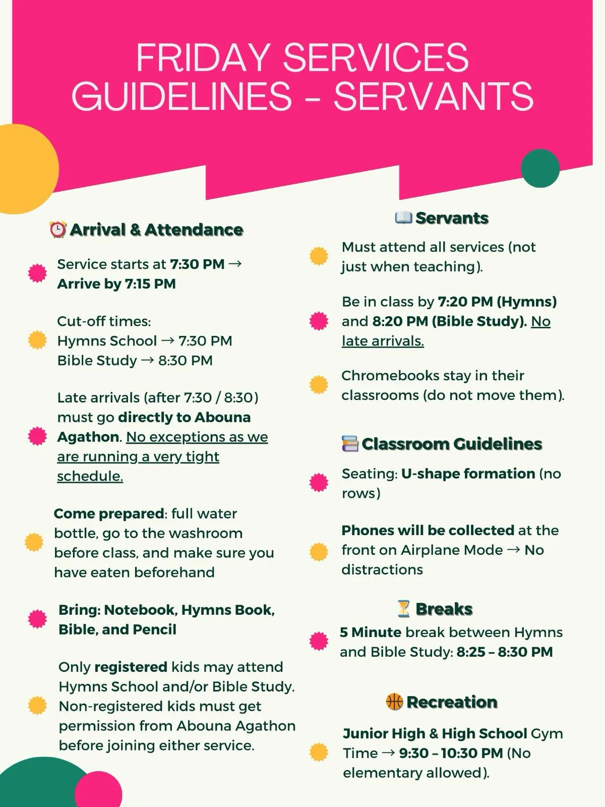 Friday Services Guidelines Friday Services Guidelines- St Mina Calgary