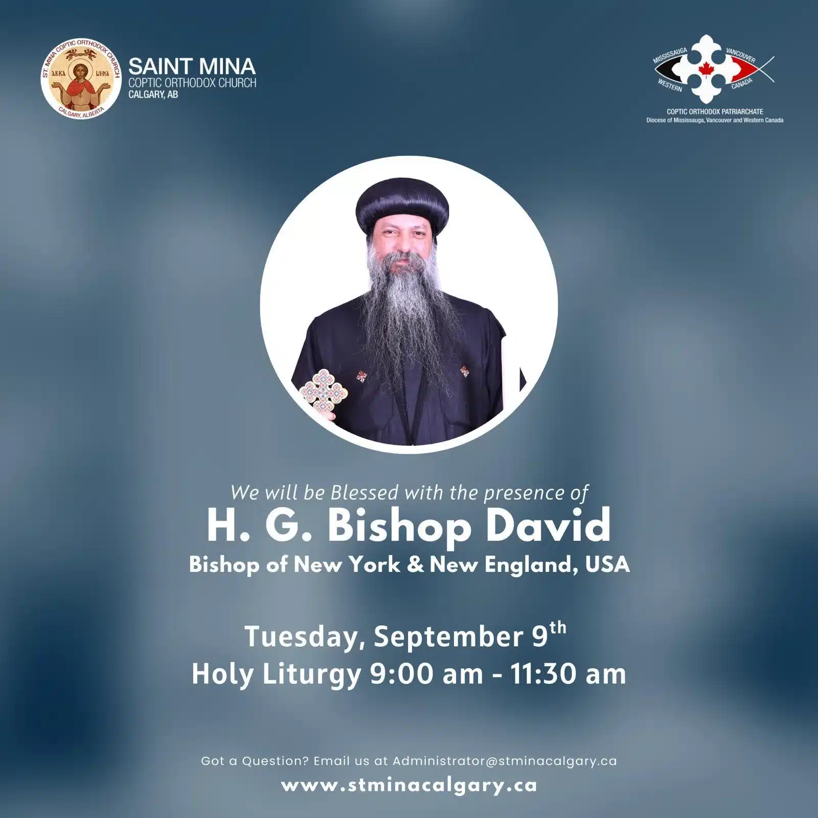 H. G. Bishop David Visit.- St Mina Calgary