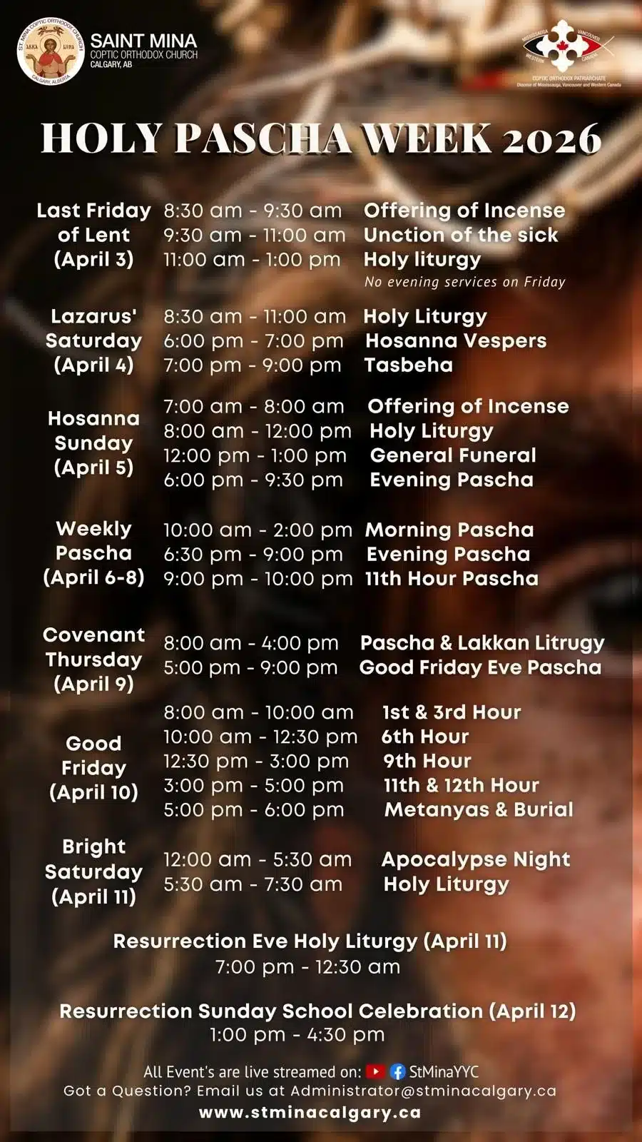 Holy Pascha 2026 - St Mina Calgary